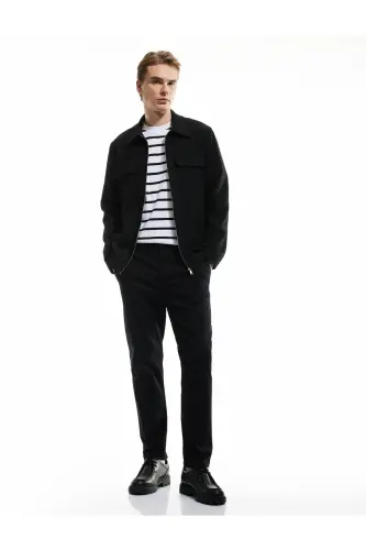 Pamuklu Cep Detaylı Slim Fit Chino Pantolon-Siyah - KOTON (1)