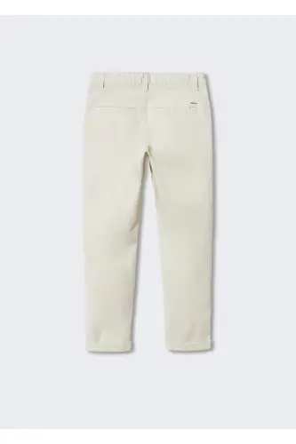 Pamuklu Chino Pantolon-Fildişi Rengi - 4