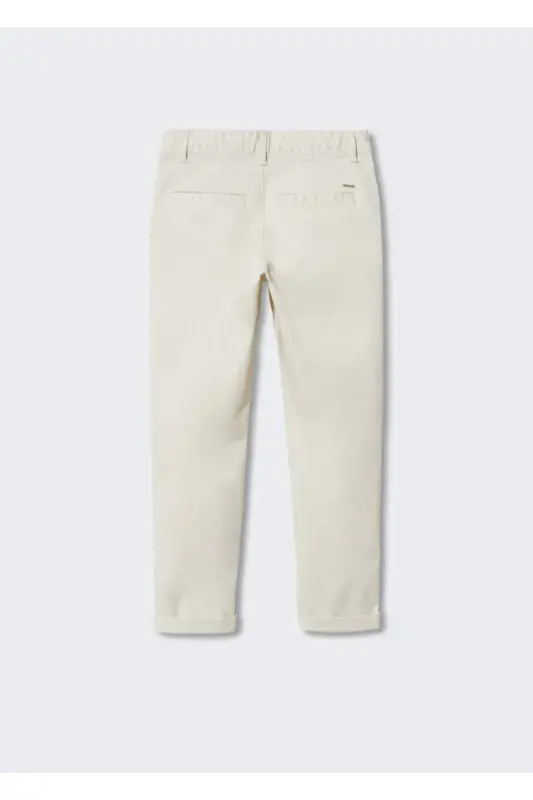 Pamuklu Chino Pantolon-Fildişi Rengi - 4
