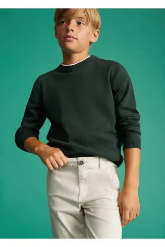 Pamuklu Chino Pantolon-Fildişi Rengi - 5