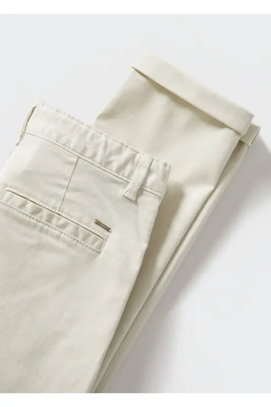 Pamuklu Chino Pantolon-Fildişi Rengi - 6