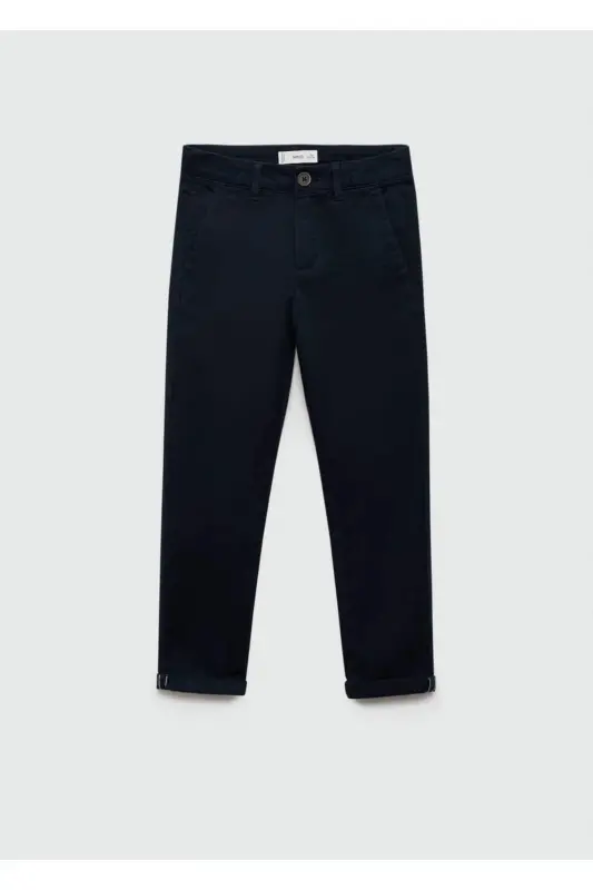 Pamuklu chino pantolon-Lacivert - MANGO KIDS