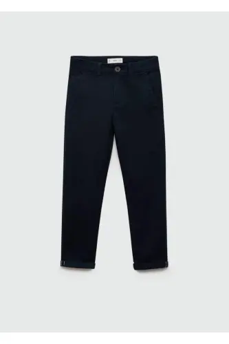 Pamuklu chino pantolon-Lacivert - 1