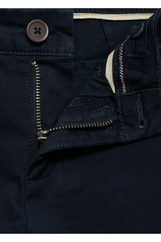 Pamuklu chino pantolon-Lacivert - 4