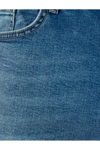 Pamuklu Düğmeli Slim Fit Jean Pantolon - Brad Jean - 6