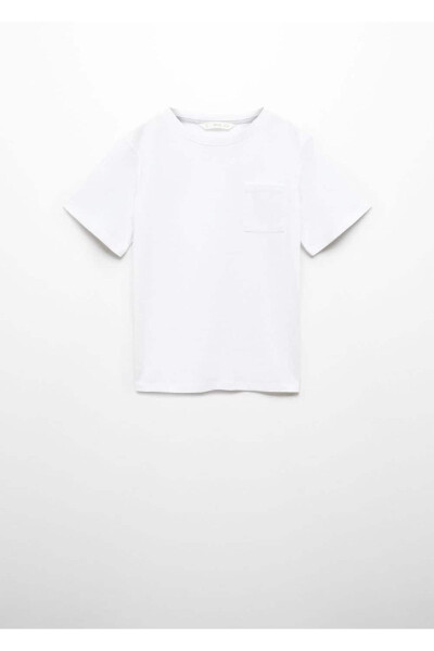 Pamuklu Essential tişört-Beyaz - MANGO KIDS