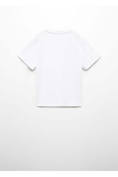 Pamuklu Essential tişört-Beyaz - MANGO KIDS (1)