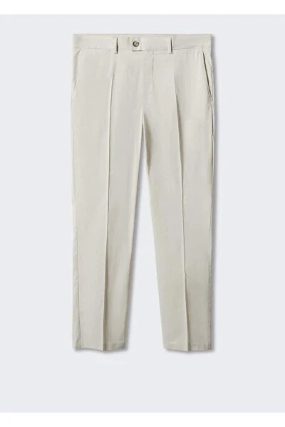 Pamuklu hafif pantolon-Açık/Pastel Gri - 3