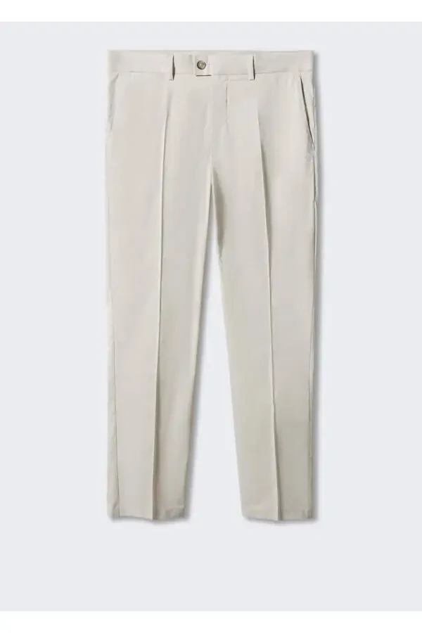 Pamuklu hafif pantolon-Açık/Pastel Gri - 3