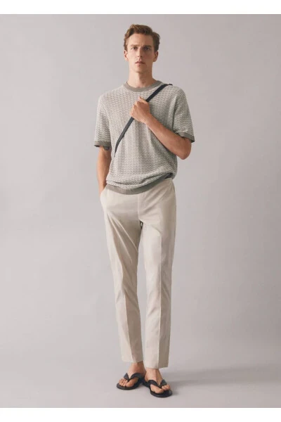 Pamuklu hafif pantolon-Açık/Pastel Gri - 6