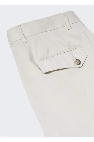 Pamuklu hafif pantolon-Açık/Pastel Gri - 7