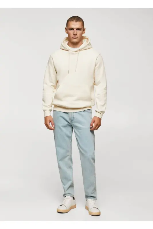Pamuklu Kapüşonlu Sweatshirt-Ekrü - 2