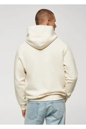 Pamuklu Kapüşonlu Sweatshirt-Ekrü - 4