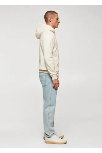 Pamuklu Kapüşonlu Sweatshirt-Ekrü - 5