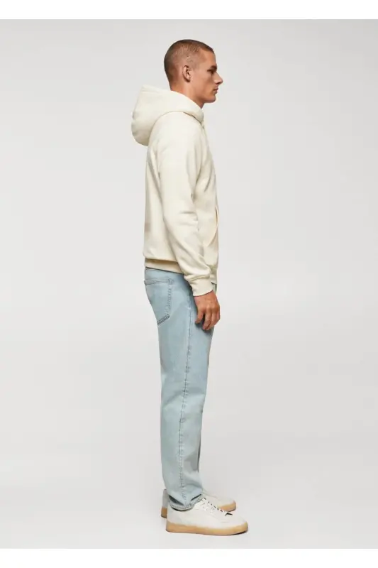 Pamuklu Kapüşonlu Sweatshirt-Ekrü - 5