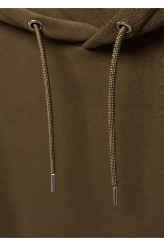 Pamuklu Kapüşonlu Sweatshirt - Kahverengi - 6
