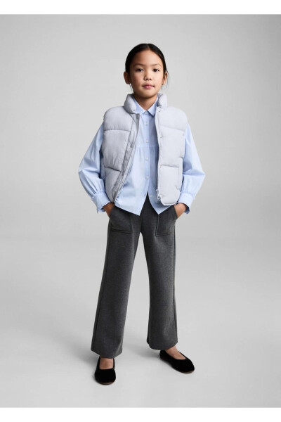 Pamuklu keten triko pantolon - Kömür Karası - MANGO KIDS (1)