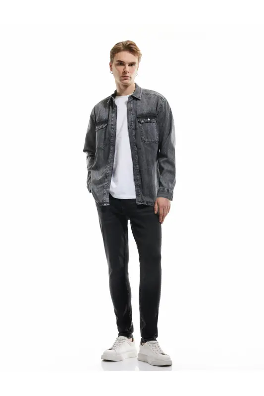 Pamuklu Normal Bel Skinny Fit Jean Pantolon - Michael Jean - Siyah - 1
