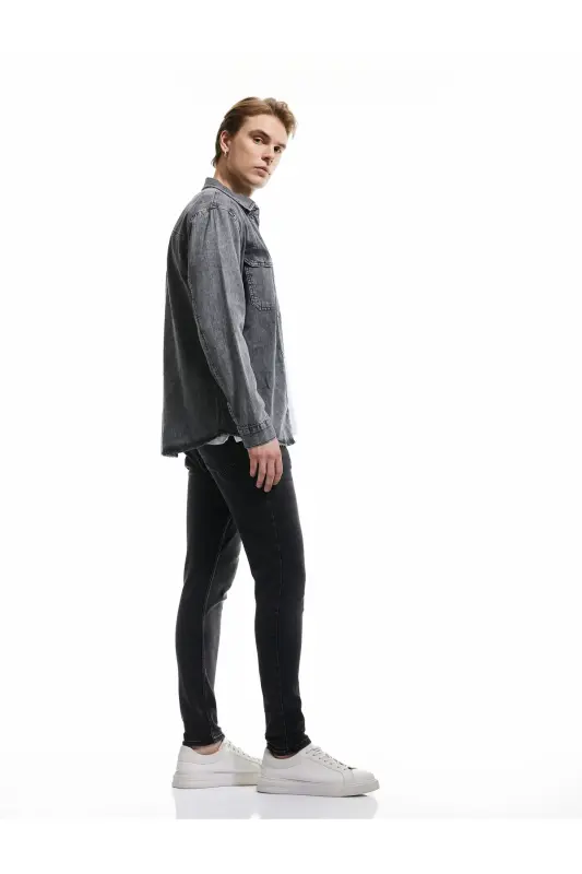 Pamuklu Normal Bel Skinny Fit Jean Pantolon - Michael Jean - Siyah - 2
