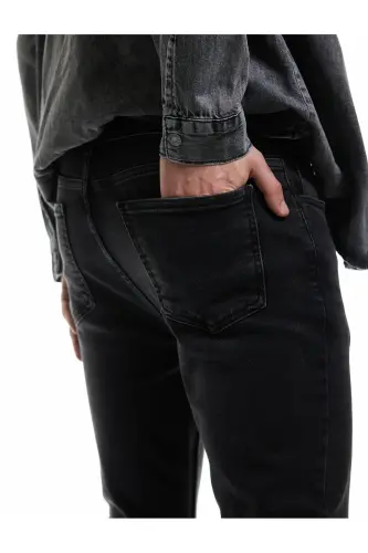 Pamuklu Normal Bel Skinny Fit Jean Pantolon - Michael Jean - Siyah - 7