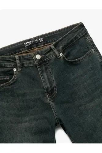 Pamuklu Normal Bel Slim Fit Jean Pantolon - Brad Jean - 6