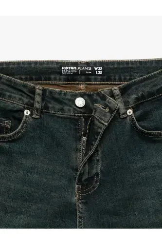 Pamuklu Normal Bel Slim Fit Jean Pantolon - Brad Jean - 8