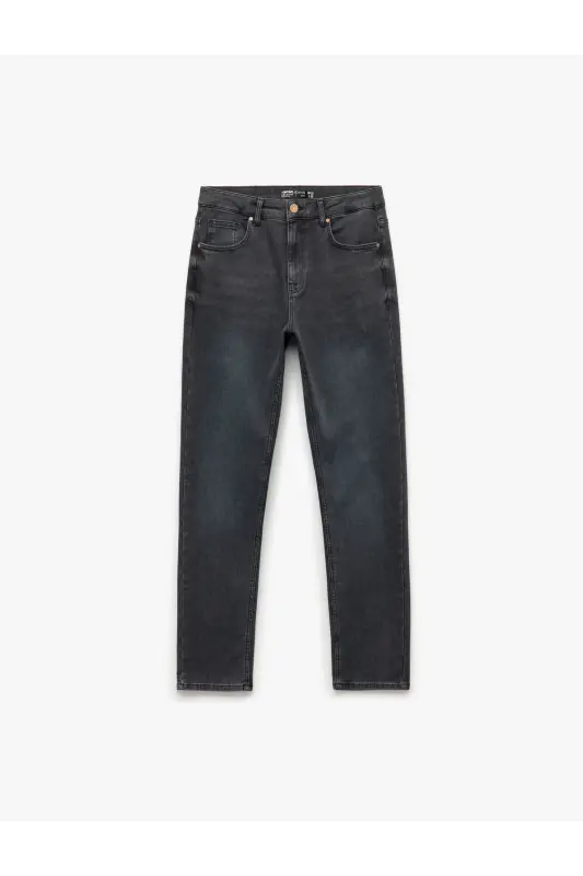 Pamuklu Normal Bel Slim Fit Jean Pantolon - Brad Jean - İndigo - Taş - 3