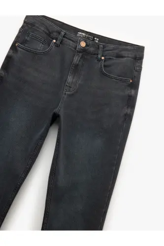 Pamuklu Normal Bel Slim Fit Jean Pantolon - Brad Jean - İndigo - Taş - 5