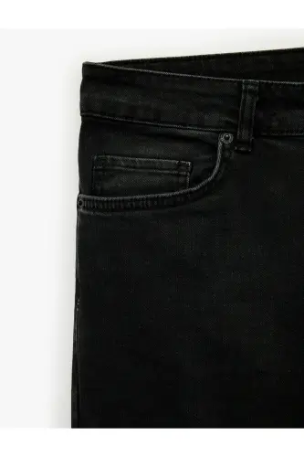 Pamuklu Normal Bel Slim Fit Jean Pantolon - Brad Jean-Siyah - 4