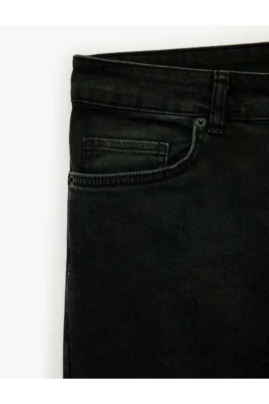 Pamuklu Normal Bel Slim Fit Jean Pantolon - Brad Jean-Siyah - 4