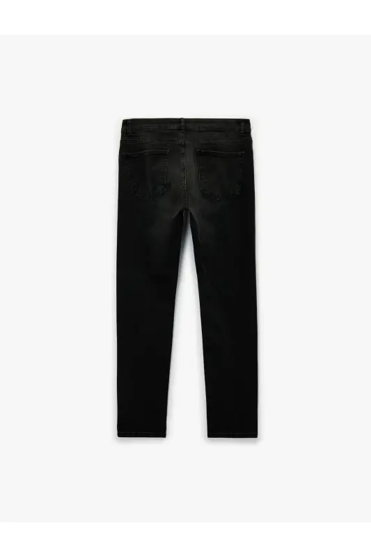 Pamuklu Normal Bel Slim Fit Jean Pantolon - Brad Jean-Siyah - 2