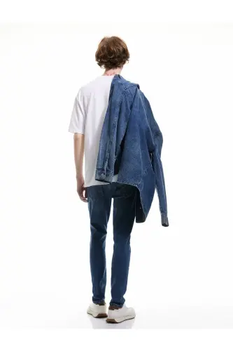 Pamuklu Normal Bel Super Skinny Fit Jean Pantolon - Justin Jean - İndigo - 3