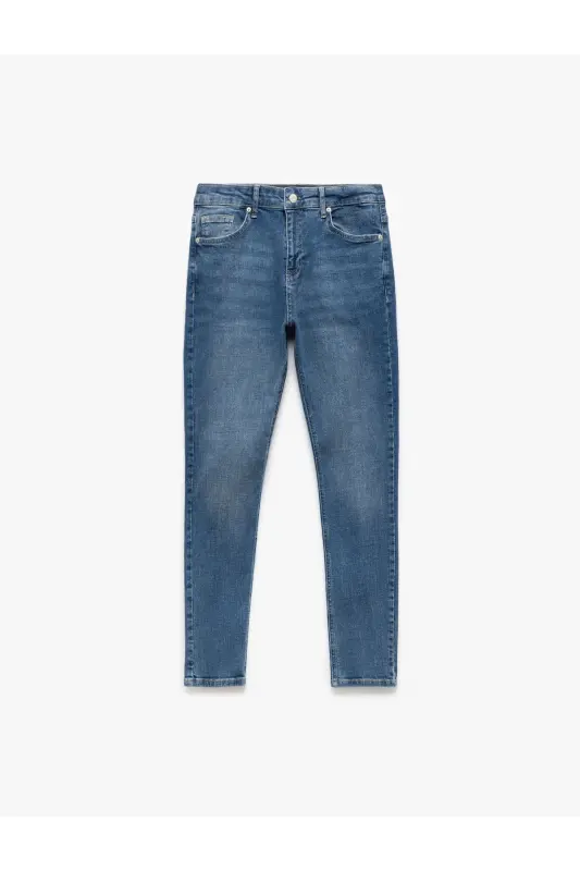Pamuklu Normal Bel Super Skinny Fit Jean Pantolon - Justin Jean - İndigo - 4