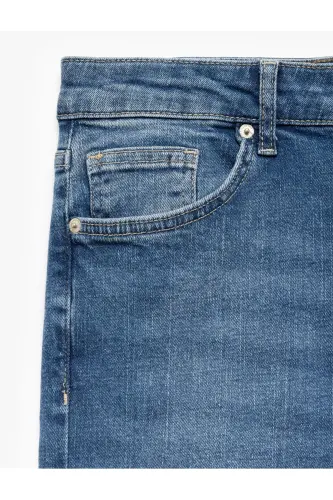 Pamuklu Normal Bel Super Skinny Fit Jean Pantolon - Justin Jean - İndigo - 7