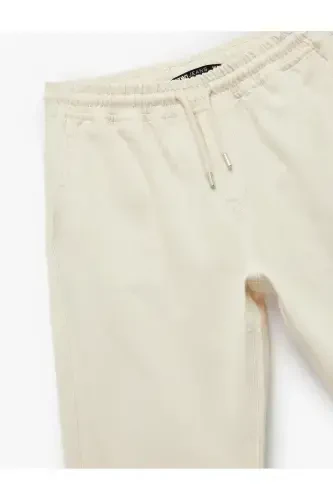 Pamuklu Oversize Cep Detaylı Bol Beli Bağcıklı Jean Pantolon - 6