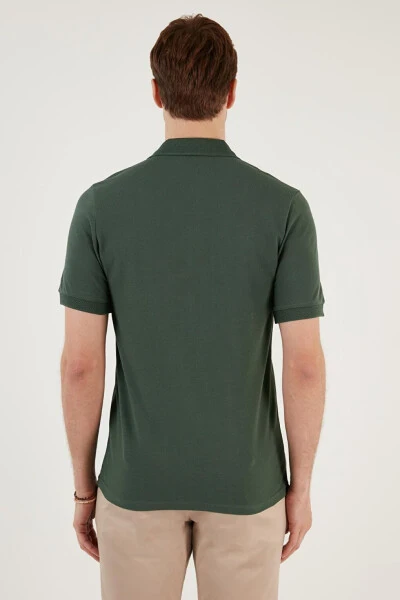 Petrol Pamuklu Regular Fit Düğmeli Polo Yaka %100 Pamuk Tişört 5902739-Petrol - 18