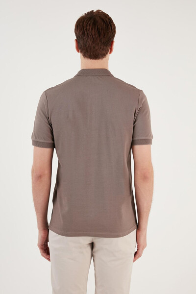 Bej Pamuklu Regular Fit Düğmeli Polo Yaka %100 Pamuk Tişört 5902739-Bej - 18