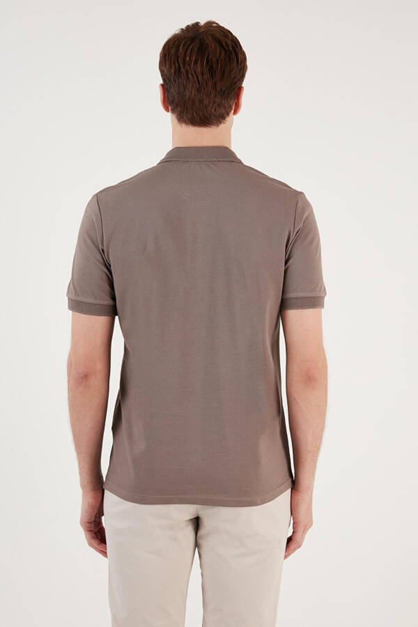 Bej Pamuklu Regular Fit Düğmeli Polo Yaka %100 Pamuk Tişört 5902739-Bej - 18