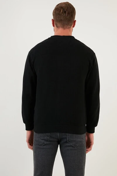 Pamuklu Regular Fit Düğmeli V Yaka Hırka Erkek Hırka 456205-SİYAH - 38