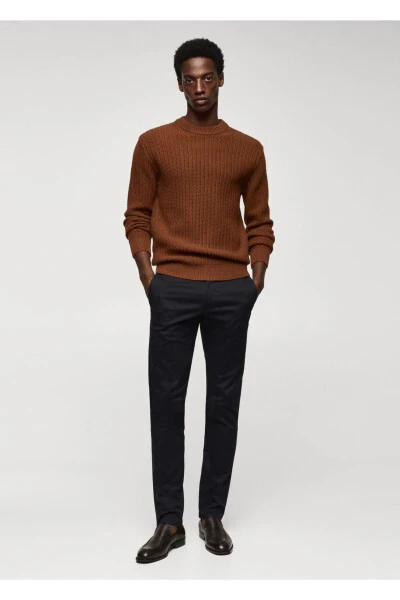 Pamuklu Skinny Chino Pantolon-Gece Mavisi - 2