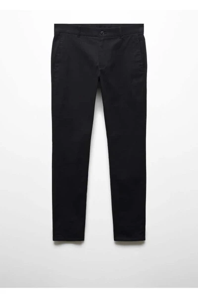 Pamuklu Skinny Chino Pantolon-Gece Mavisi - 3