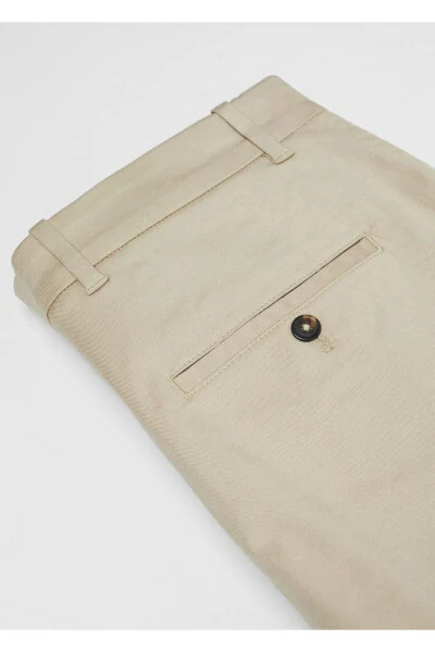 Pamuklu Skinny Chino Pantolon-Bej - 8