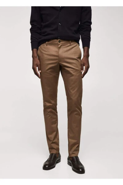 Pamuklu Skinny Chino Pantolon-Tütün Kahvesi - 1