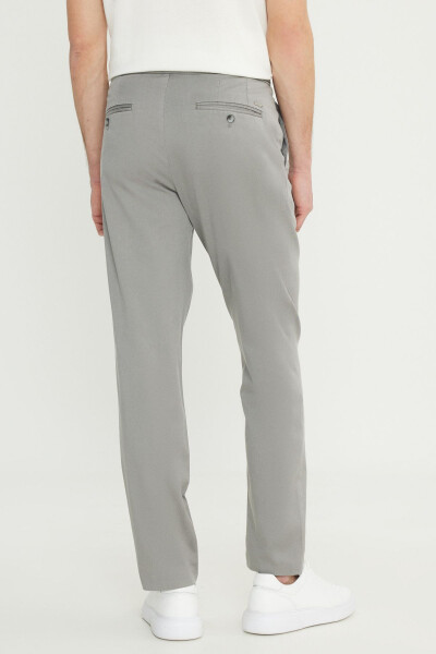 Pamuklu Slim Fit Dar Kesim Yan Cep Esnek Casual Açık Bej Pantolon - Bej - 4
