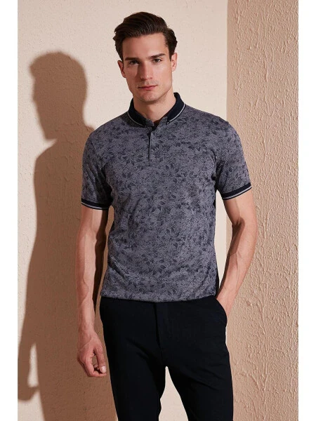 Lacivert Pamuklu Slim Fit Düğmeli Polo Tişört 646B3300-Lacivert - LC WAIKIKI (1)