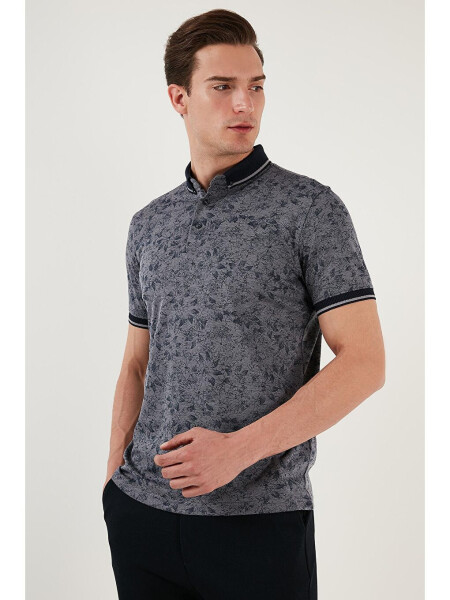 Lacivert Pamuklu Slim Fit Düğmeli Polo Tişört 646B3300-Lacivert - 3