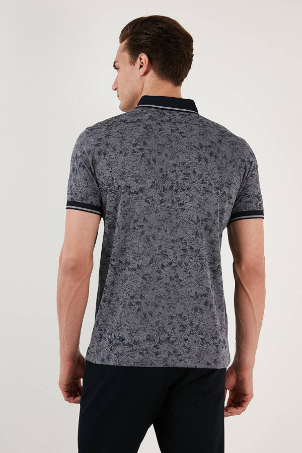 Lacivert Pamuklu Slim Fit Düğmeli Polo Tişört 646B3300-Lacivert - 15