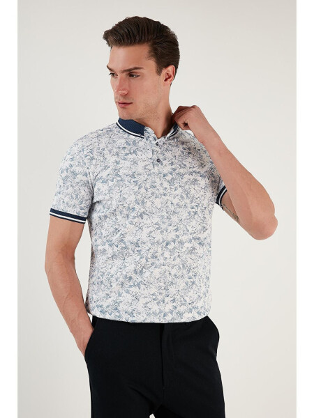 Beyaz Pamuklu Slim Fit Düğmeli Polo Tişört 646B3300-Beyaz - 10