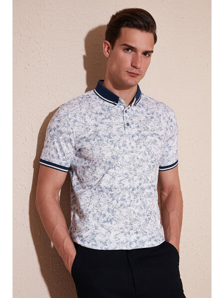 Beyaz Pamuklu Slim Fit Düğmeli Polo Tişört 646B3300-Beyaz - LC WAIKIKI