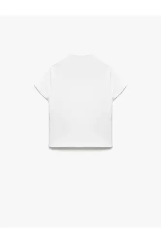 Pamuklu Slim Fit Kısa Kollu Dik Yaka Tişört - 1